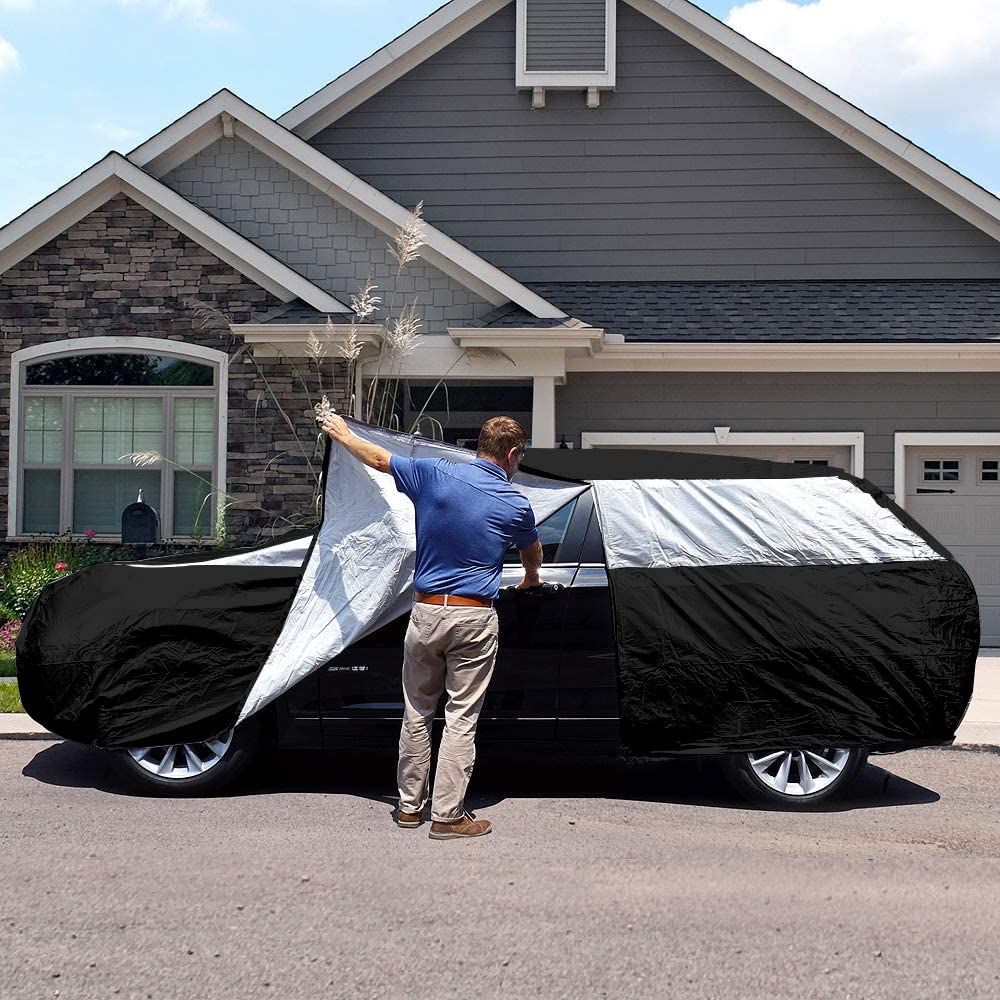 Titan Premium Multi-Layer PEVA Car Cover for Compact SUV 170-187 Waterproof UV Protection Anti-Scratch Protective Lining Driver-Side Zippered — view 8