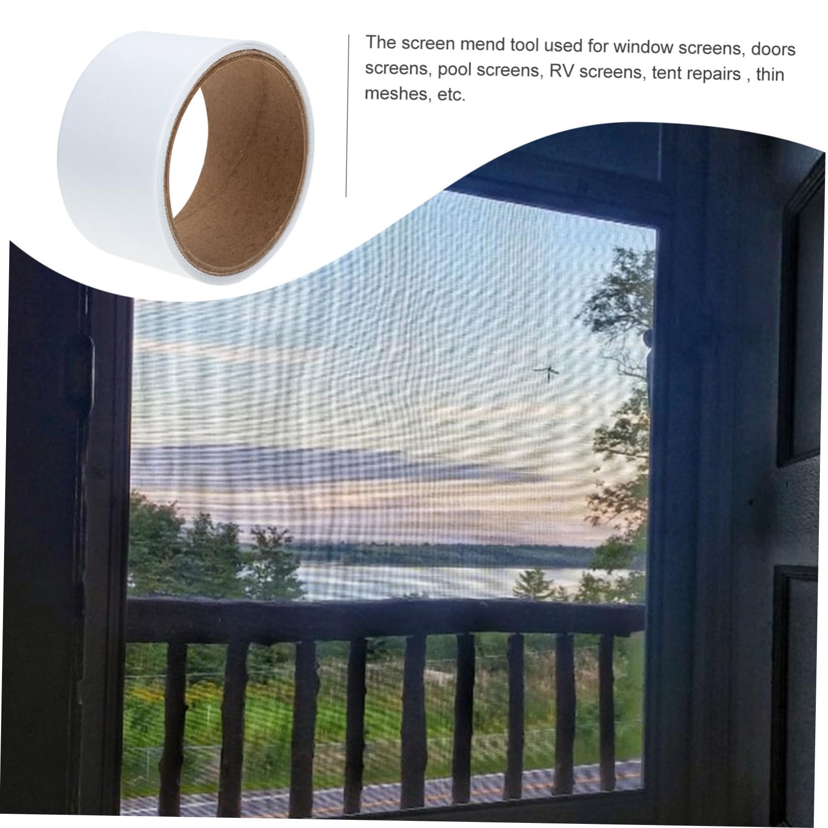 STOBOK 5 Rollen Screen Reparaturband Selbstklebend Stark Haftend für Verschiedene Oberflächen zur Reparatur von Löchern und Rissen Fliegengittern Türen und Zelten