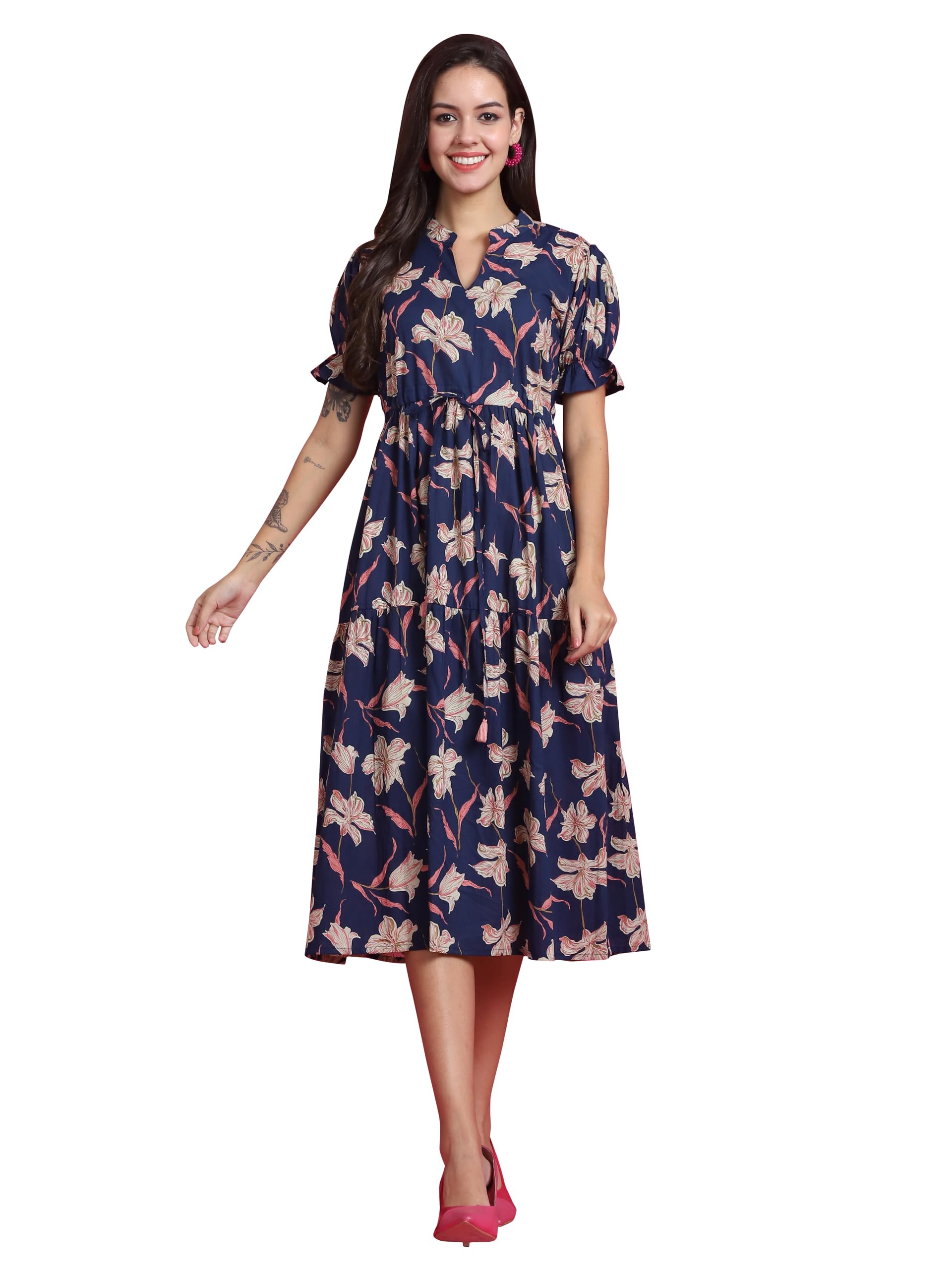 rajnandini Women's Pure Cotton Jaipuri Printed Gown (JOPLJPR140-P_Blue_P)-picture-25