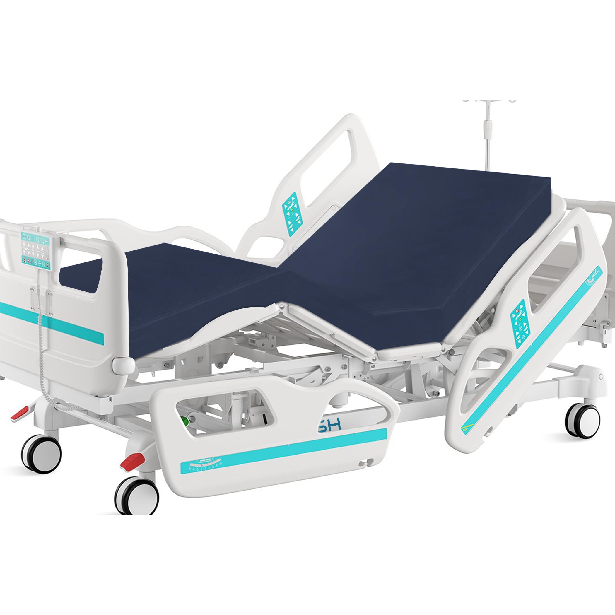 Hospital Bed 5 Functions Electric ICU Bed Elite Edition with Mattress & IV Pole (GY900)