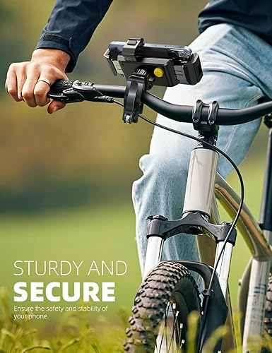Miniatura 10 de Lamicall Soporte de teléfono para motocicleta - Clip de protección completo Soporte de teléfono de bicicleta, clip para manillar de teléfono de