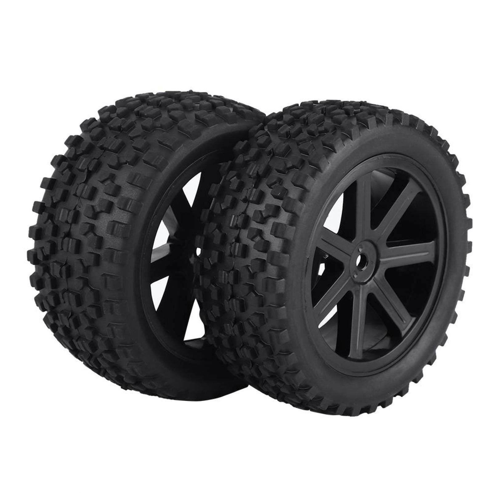 4 Pezzi 1/10 RC Truck Pneumatico in Gomma RC Truck Ruote Set Anteriori Posteriori per Auto RC(Nero)
