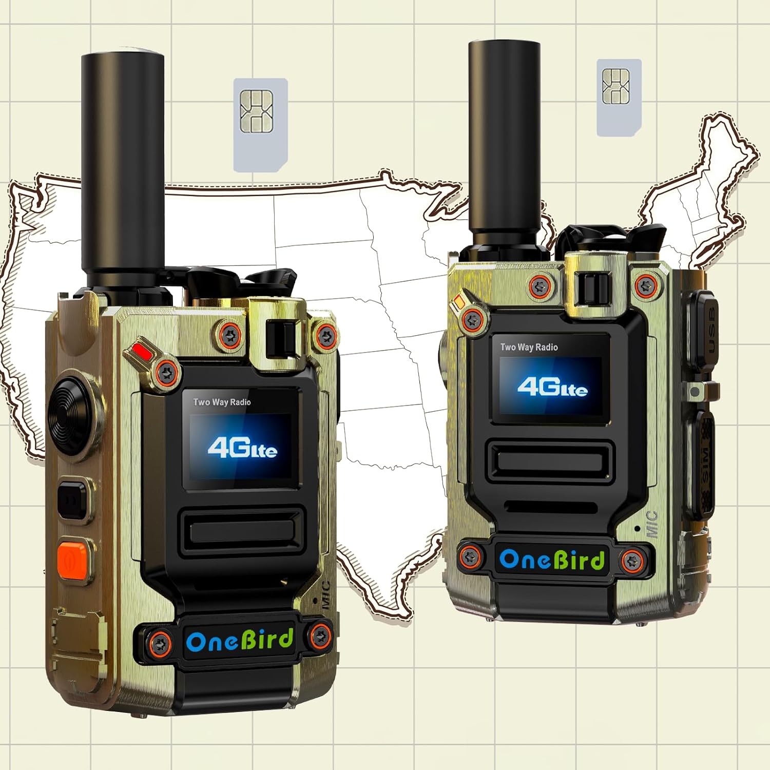Global-walkie-Talkie-Unlimited-Range-radios-Long Range walkie talkies Communication Cards-radios Unlimited Range with sim Cards-Out of State walkie-Talkie ptt Button-Two Way Talk Talkie 2-Pack