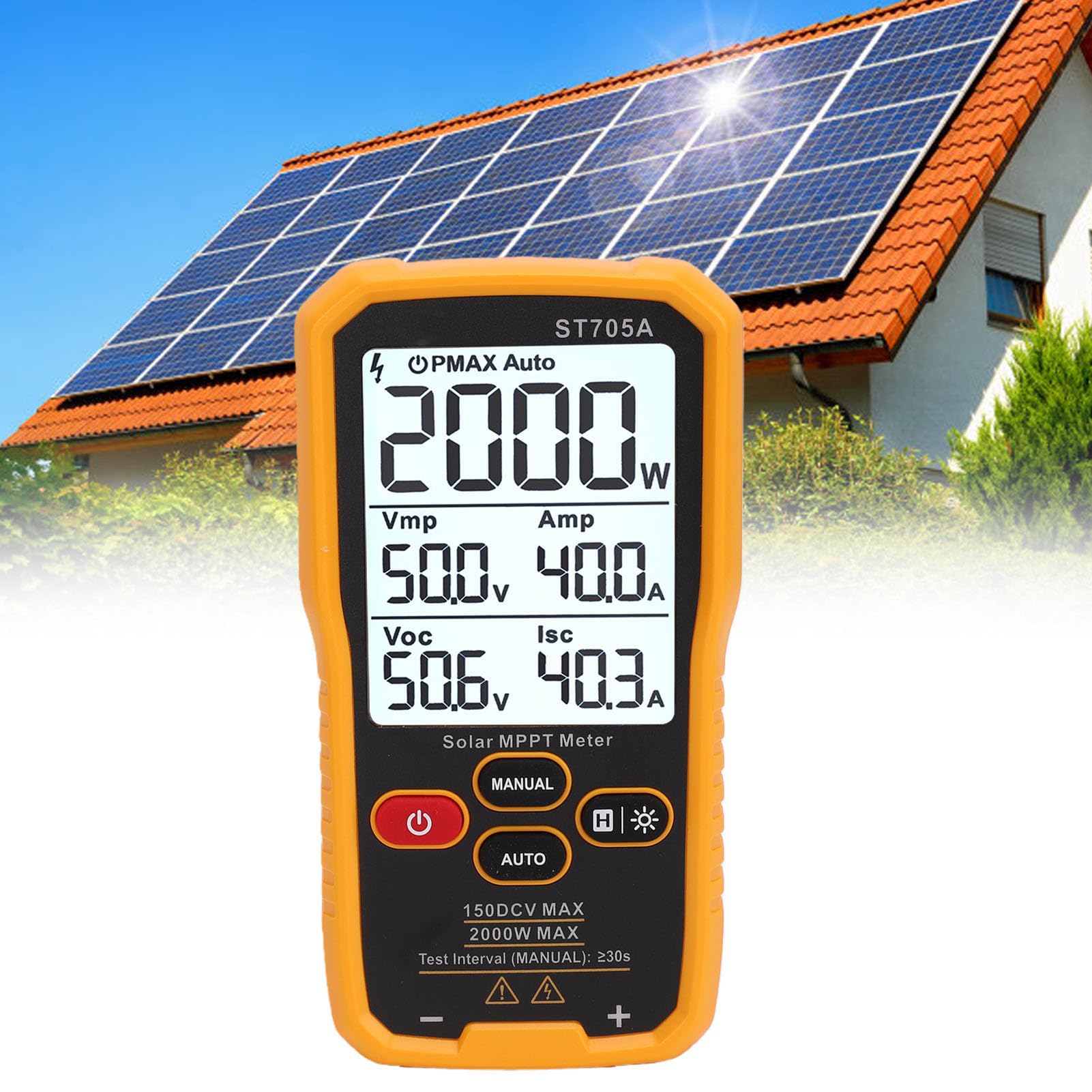 Eujgoov Tester Paneli Słonecznych MPPT 2000 W. Miernik Mocy