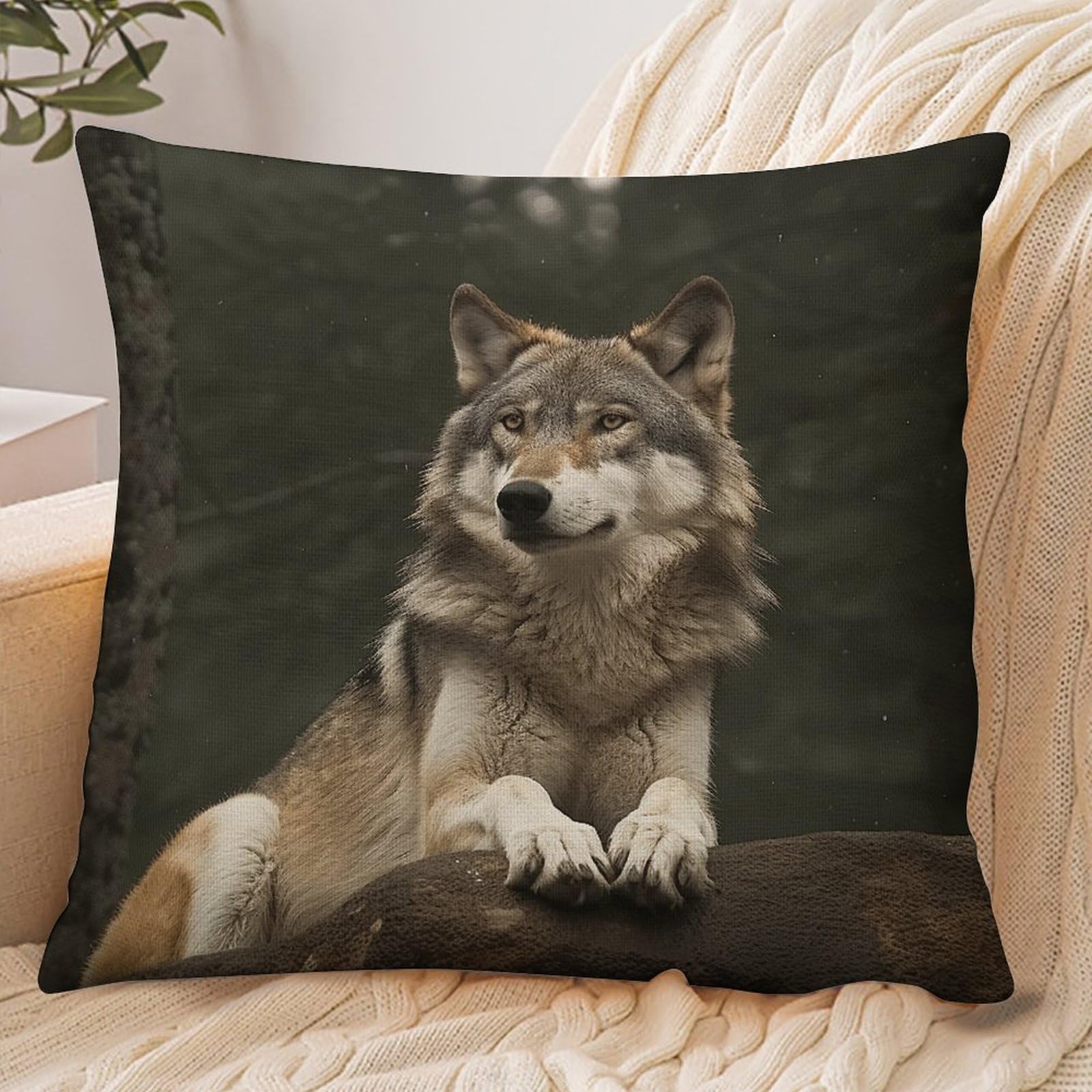 Fekiloot Style Gray Wolf Pillowcase Pillow Sham Pillow Case