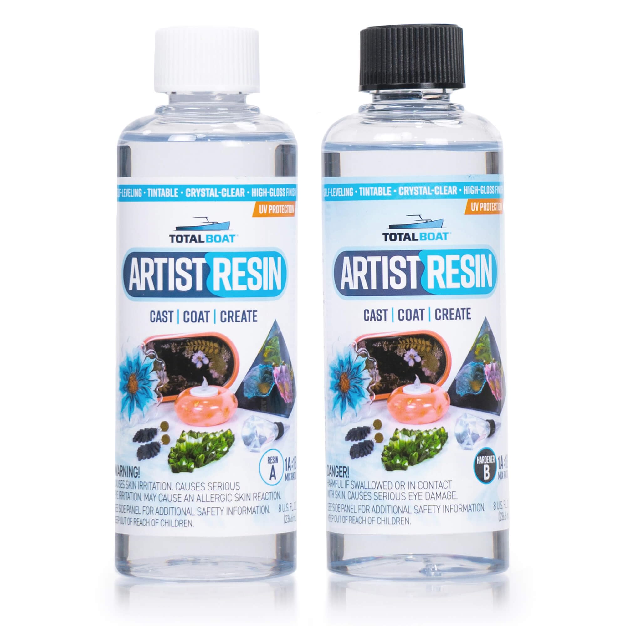 TotalBoat Artist Epoxy Resin - 16 Oz. Pint Kit with 1:1 Mix Ratio and UV Resistance - High-Gloss, Crystal-Clear Casting Formula for Artwork, Charms, Crafts, Jewelry, and Tumblers