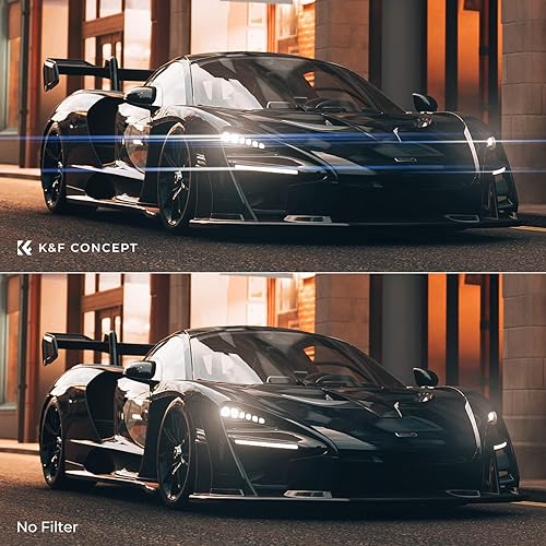 Miniatura 3 de K&F Concept Filtro de lente de efecto de rayas azules de 2.638 in Filtro de efecto de luz de vidrio óptico anamórfico para lente de cámara