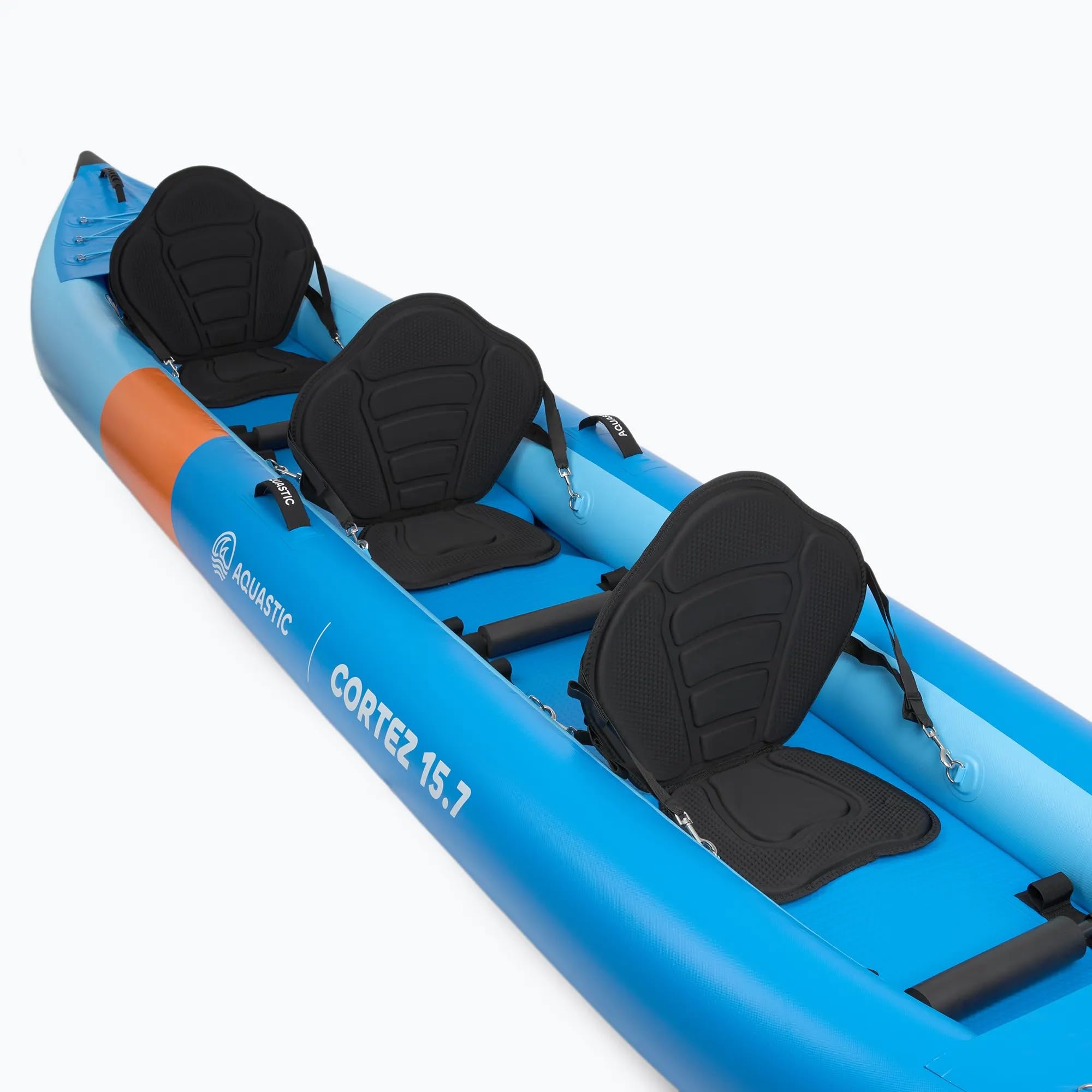 AQUASTIC Cortez - Kayak gonfiabile per 3 persone, 475 cm, con fondo Drop-Stitch, pagaie, sedili e pompa