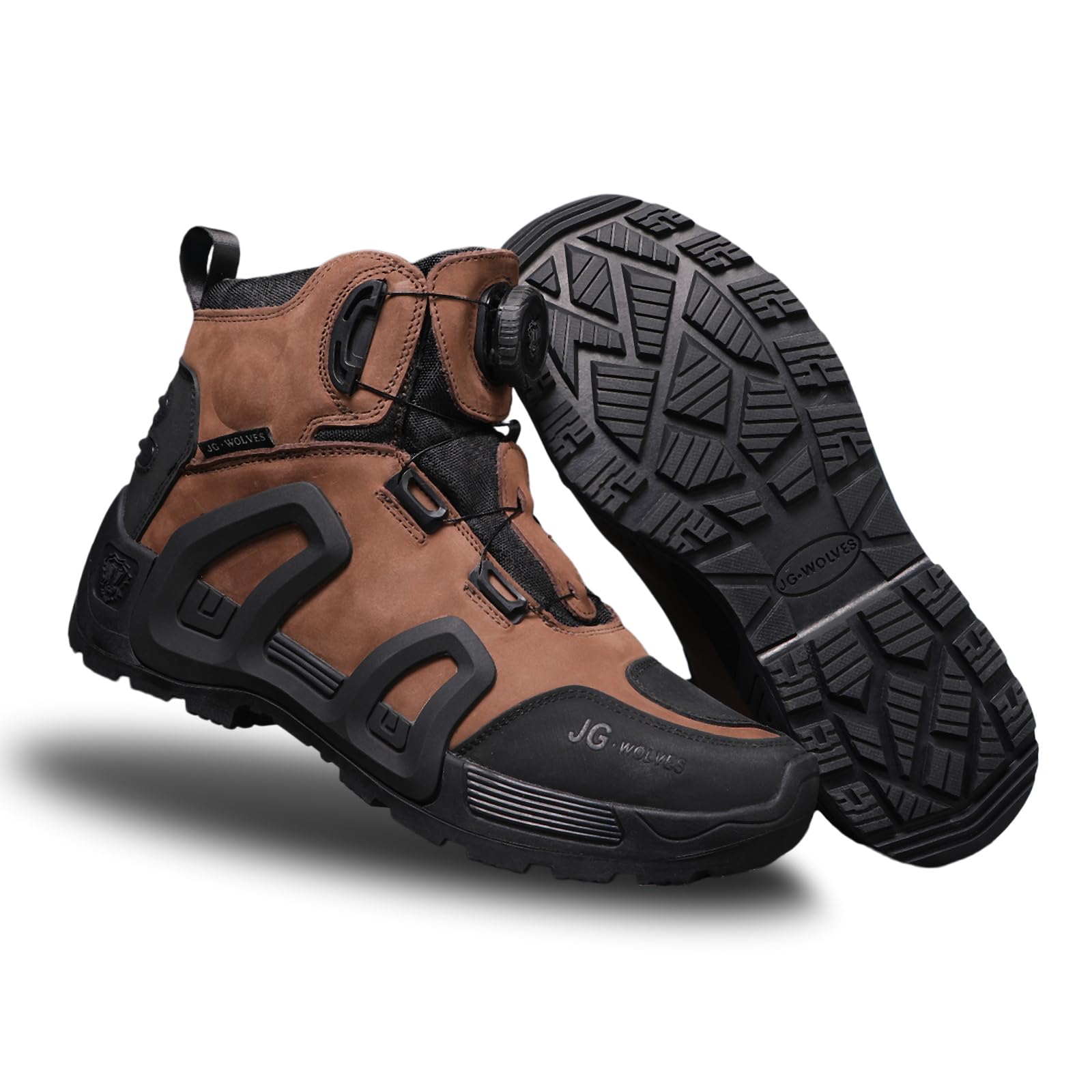 Scarpe da Moto Uomo Impermeabili Neri in Pelle con Protezione TPU
