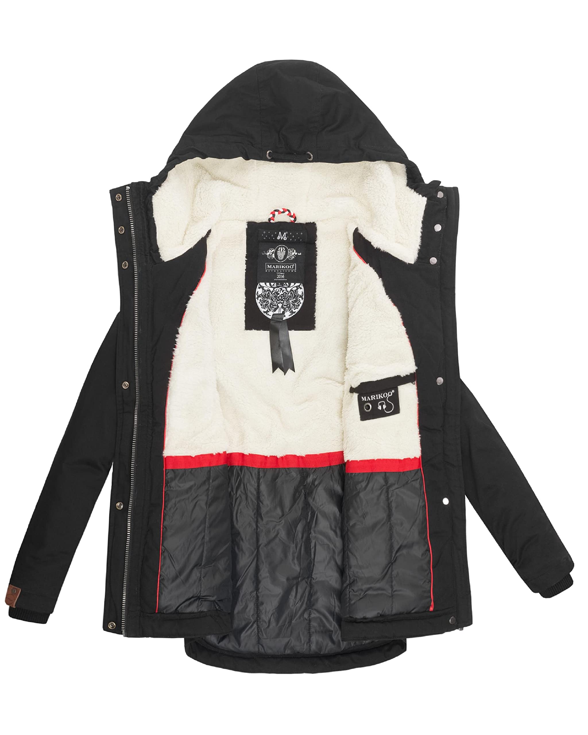 Marikoo Bikoo Chaqueta de invierno con capucha para mujer, algodón, tallas XS-XXL