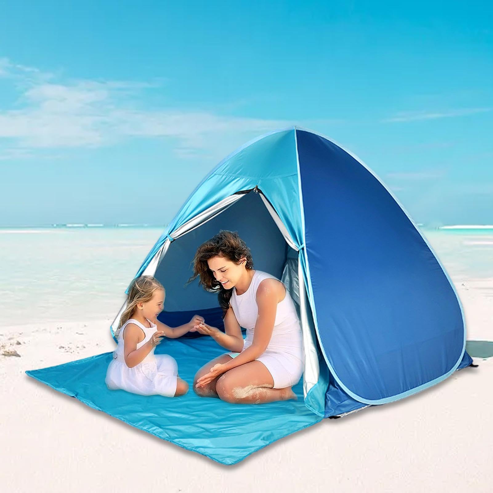 Tente UV de plage | Tente de pique-nique d'extérieur | Tente pare-soleil portable | Protection UV | Abri de plage avec fermeture éclair - Tente solaire portable pour la plage, tente de plage