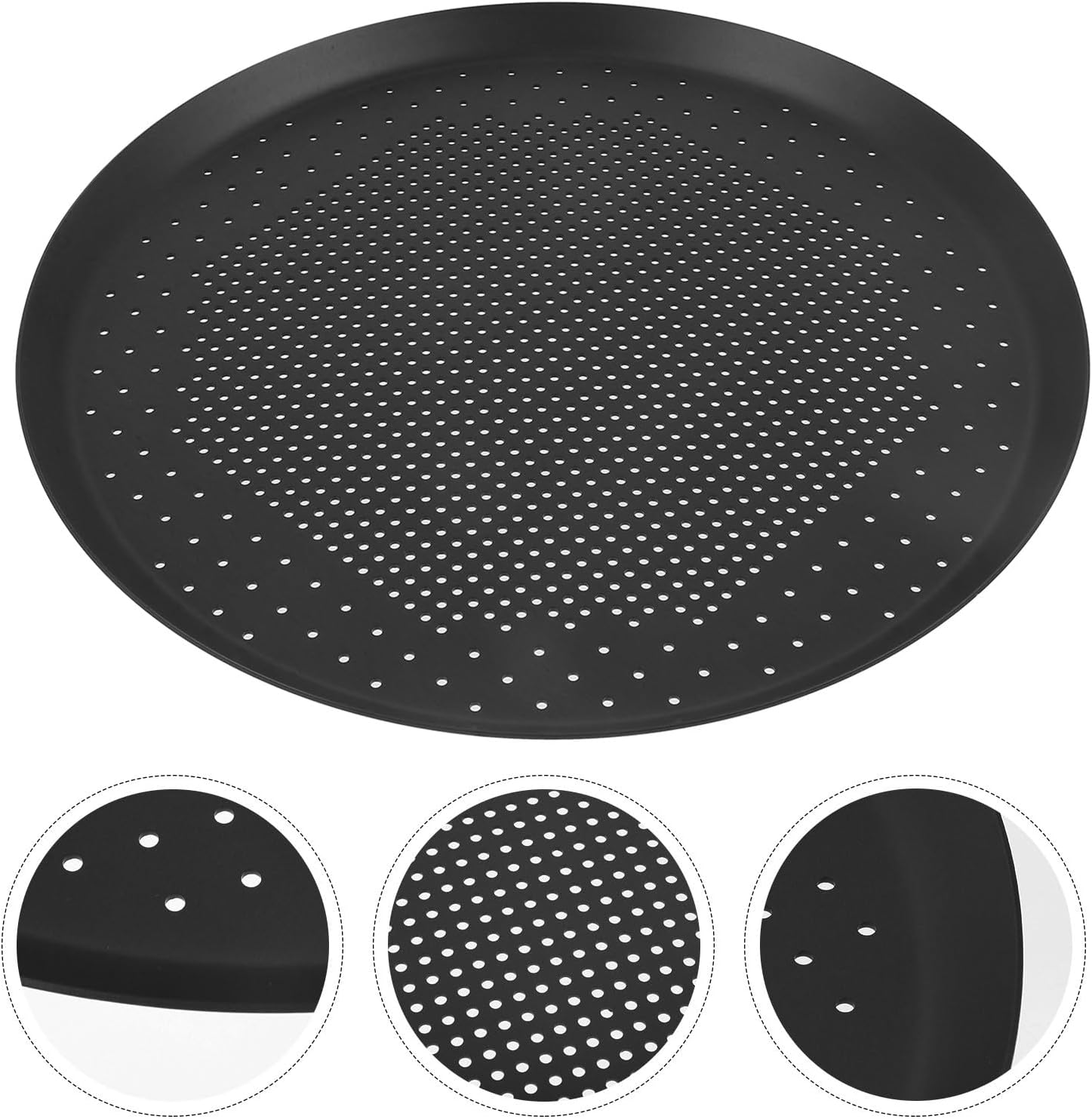 12-inch Aluminum Alloy Pizza Pan with Fine Mesh, Reusable Nonstick Baking Tray for Oven and Grill, Household Pizza Screen for Even Cooking