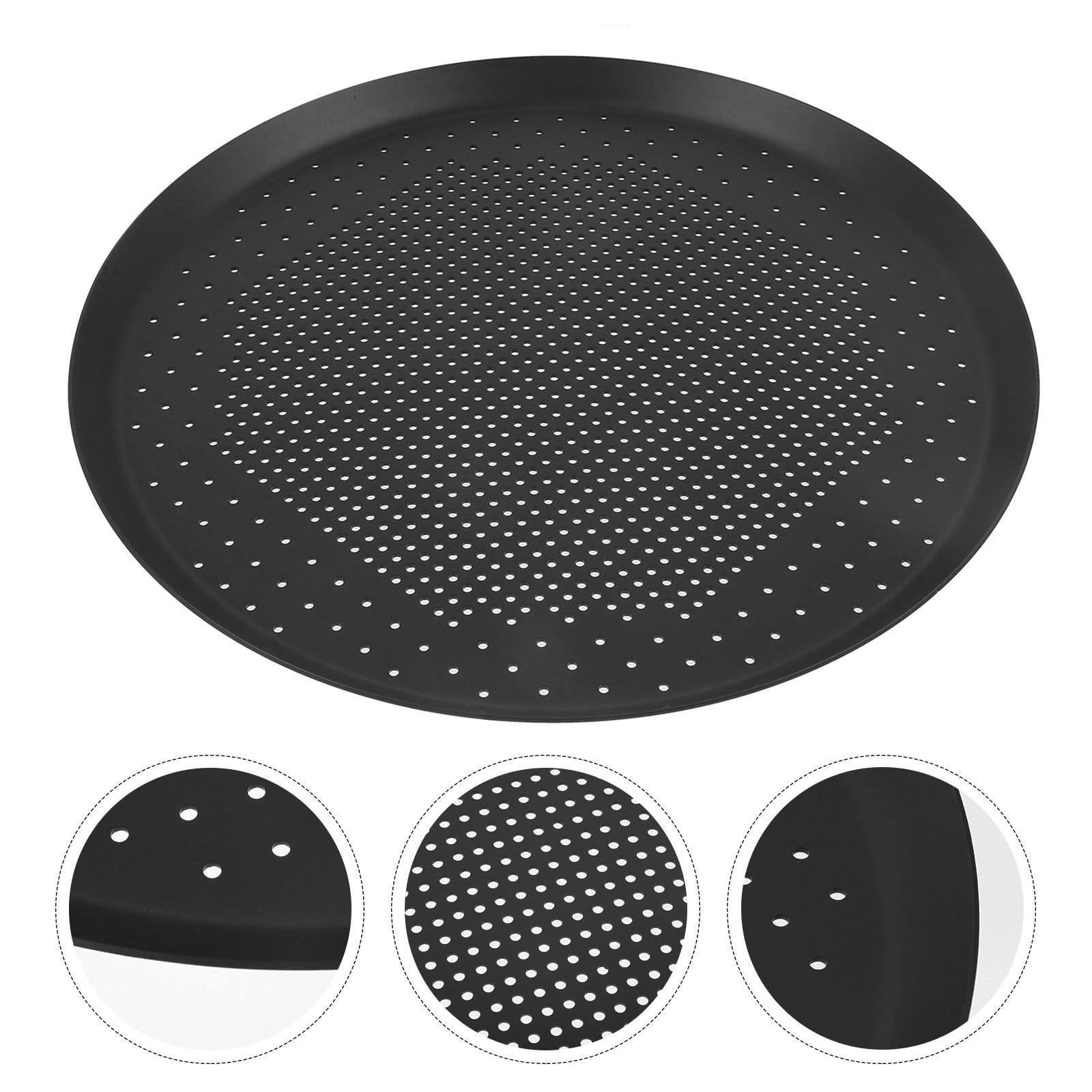 Molde Redondo para Pizza Perforado 12 Pulgadas Acero Resistente Antiadherente para Horno Uso Doméstico y Profesional Bandeja para Hornear Pizza Singular