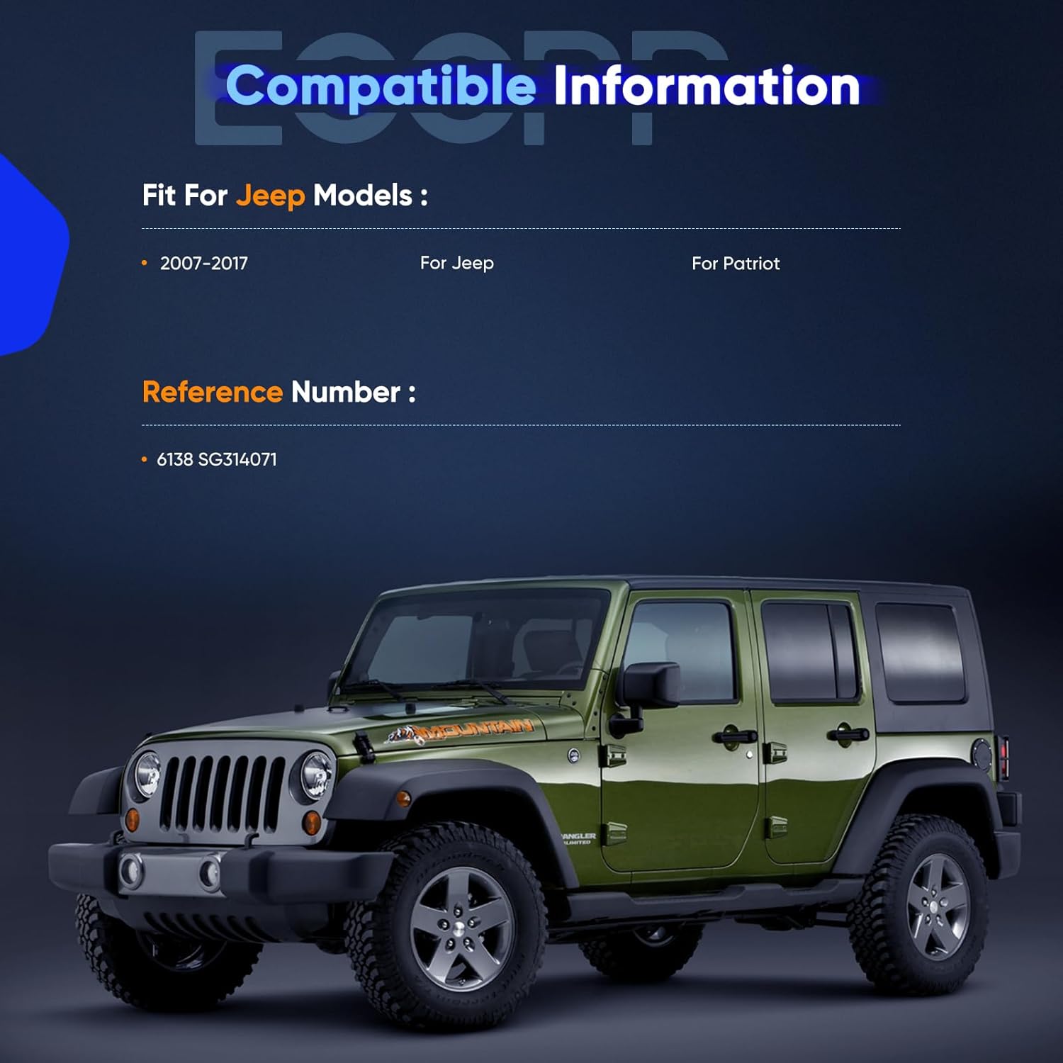 ECCPP Lift Support Replacement 2pcs Liftgate Struts Gas Springs Fit for Jeep Patriot 2.0L 2007-2017,for Jeep Patriot 2.4L 2007-2017