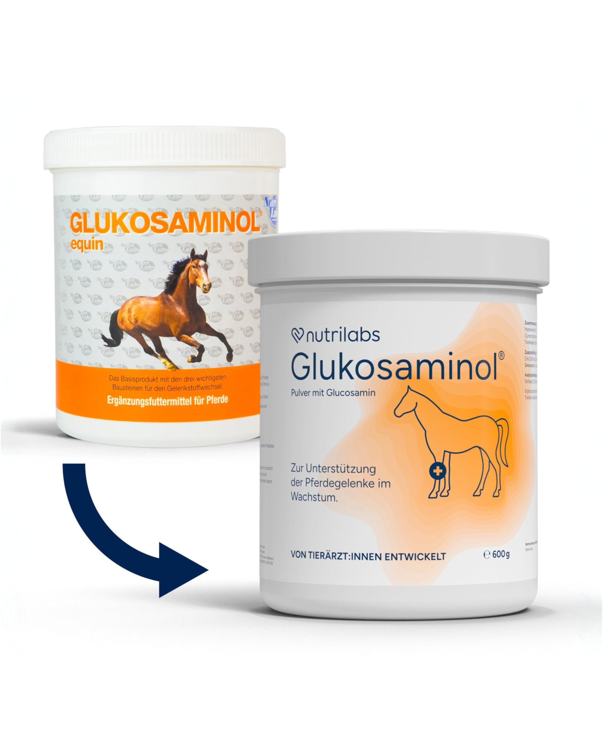 NutriLabs Glukosaminol® equin Gelenk-Pulver für Jung-Pferde 600 g - mit Glucosamin & Magnesium - Pferdenahrungsergänzungsmittel - Gelenknahrung