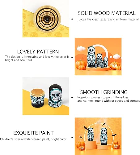 Miniatura 48 de GRPSKCOS Muñecas de anidación rusas Matryoshka Muñecas de madera de oso de animales lindos juguetes de Navidad hechos a mano, regalos Set de 5