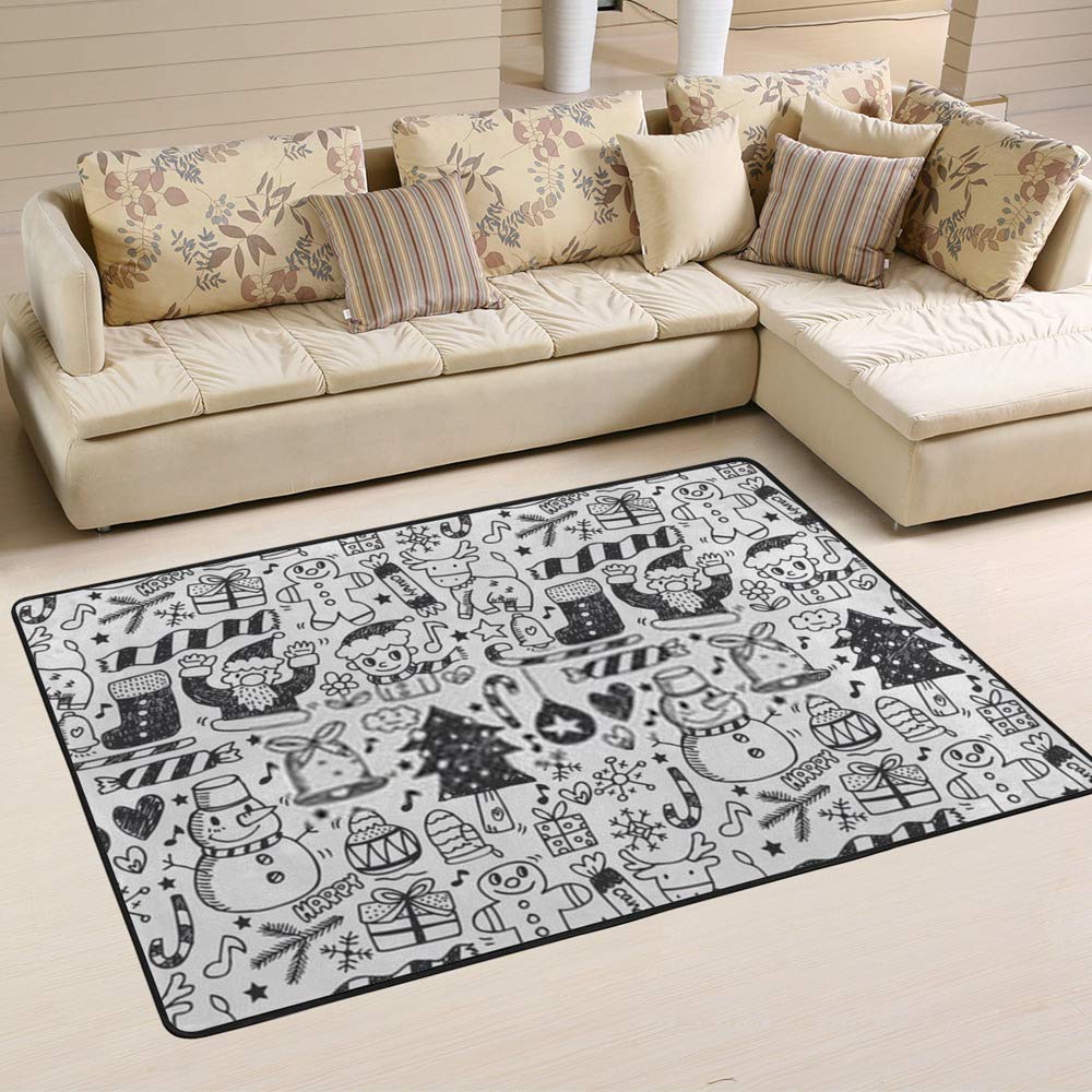 Tapis de Noël mignon Ruchen grand tapis de salon déco maison festif