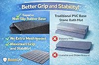 Vista 6 de BOOSTLIFE Tapete de baño grande de piedra, plegable, tierra de diatomeas, secado rápido, súper absorbente, antideslizante, fácil de limpiar