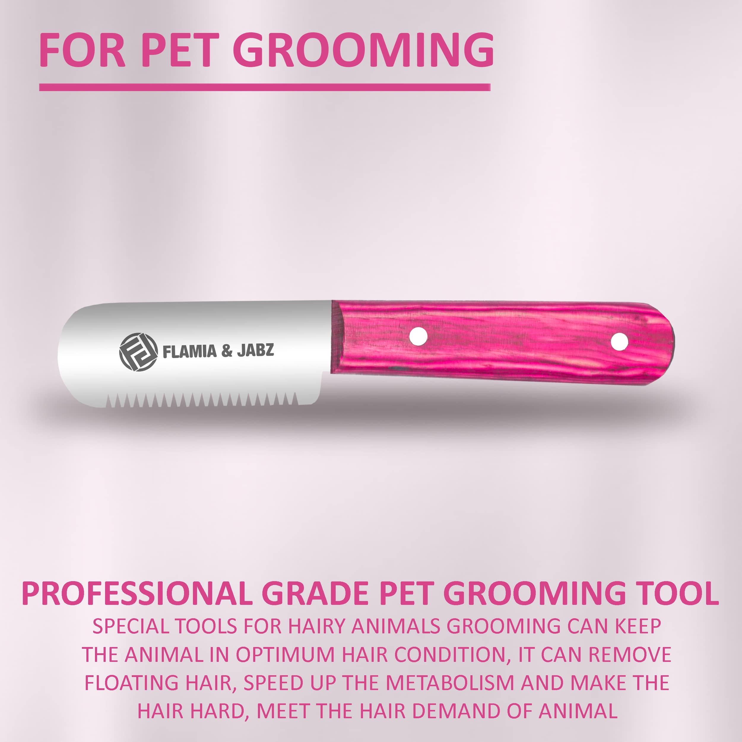 FJ Professional - Coltello spelafili per destrorsi, lama da 7,6 cm (acciaio inox) (grossolano, rosa)