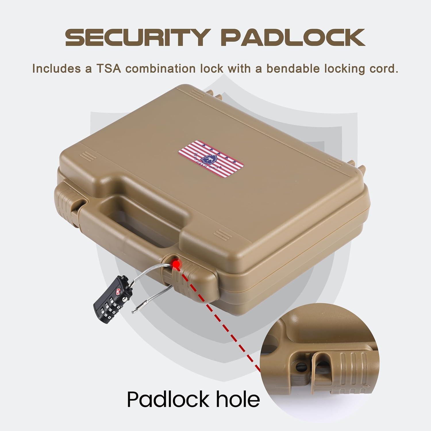 9mm Gun Case Lockable, TSA Approved Firearm Travel Case with 1 TSA Lock, Pistol Case Hard Shell, Gun Safe for Handgun, Pistol, Revolver - Shockproof Gun Storage 10.3 x 8.8 x 3 inch - Image 3