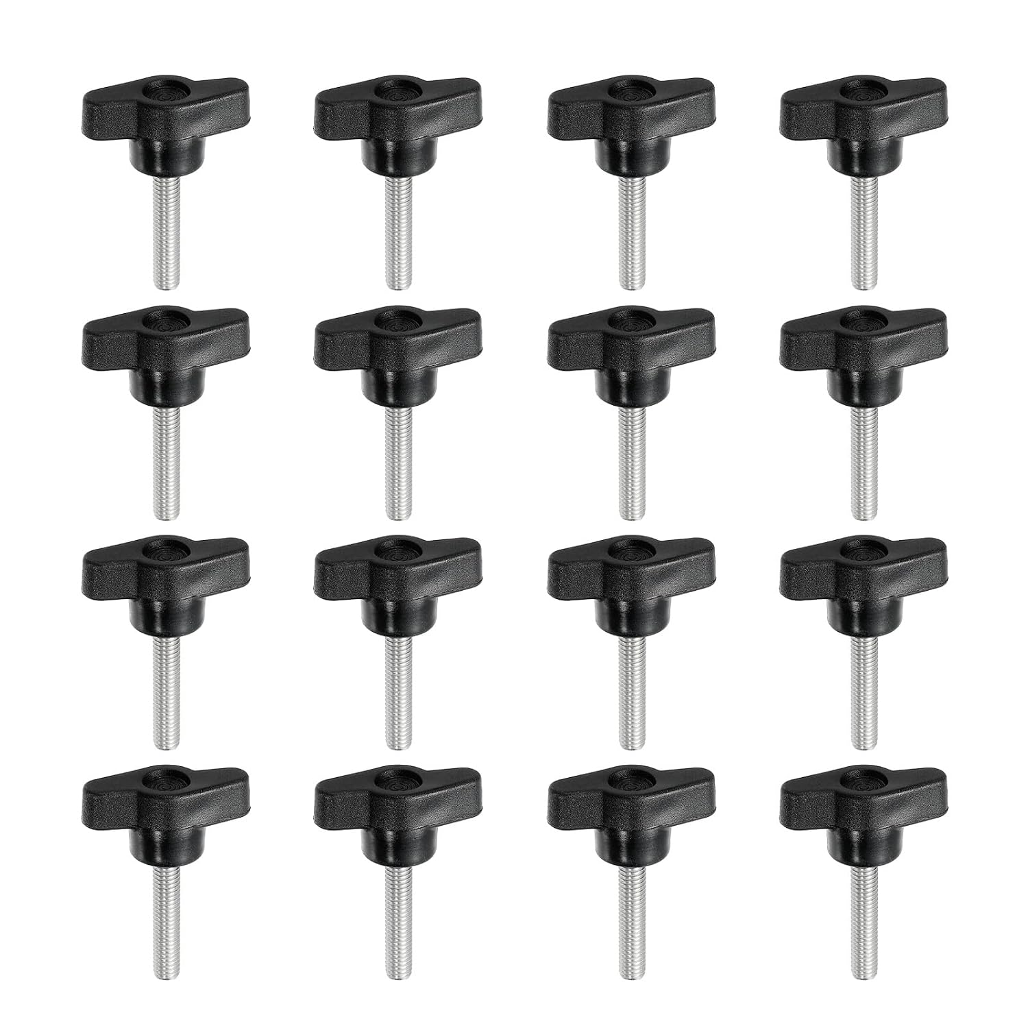 Z- Shaped Thumb Screws 304 Stainless Steel Tee Wing Knobs Screws Clamping t Head, M6 x 45mm Thread Fit for Replace Hand Tightening Knob Supply - Z Shaped (16 Pack, Black)