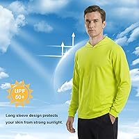 Vista 3 de HYCOPROT Camisas de seguridad de alta visibilidad con capucha de manga larga con capucha para hombres y mujeres