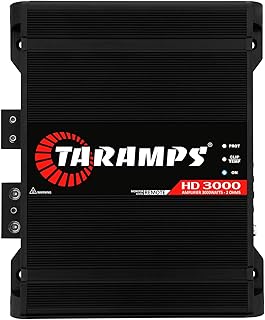 Taramps HD 3000 2 Ohms Black 1 Channel 3000 Watts RMS MAX Full Range Car Audio Monoblock LED Monitor Indicator Class D Amplifier Crossover, HD 3k
