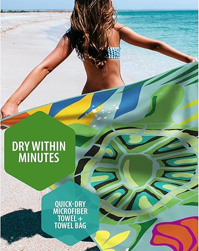 Vista 18 de VENTURE 4TH Toalla de playa de microfibra: secado rápido, compacta, sin arena, absorbente, a prueba de arena y ligera, perfecta para camping, playa