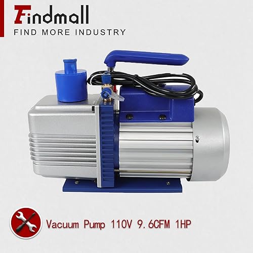 Miniatura 2 de findmall Bomba de vacío 110V 9.6CFM 1HP 1 etapa bomba de vacío de aire apto para sistemas R12 R22 R134a R410a