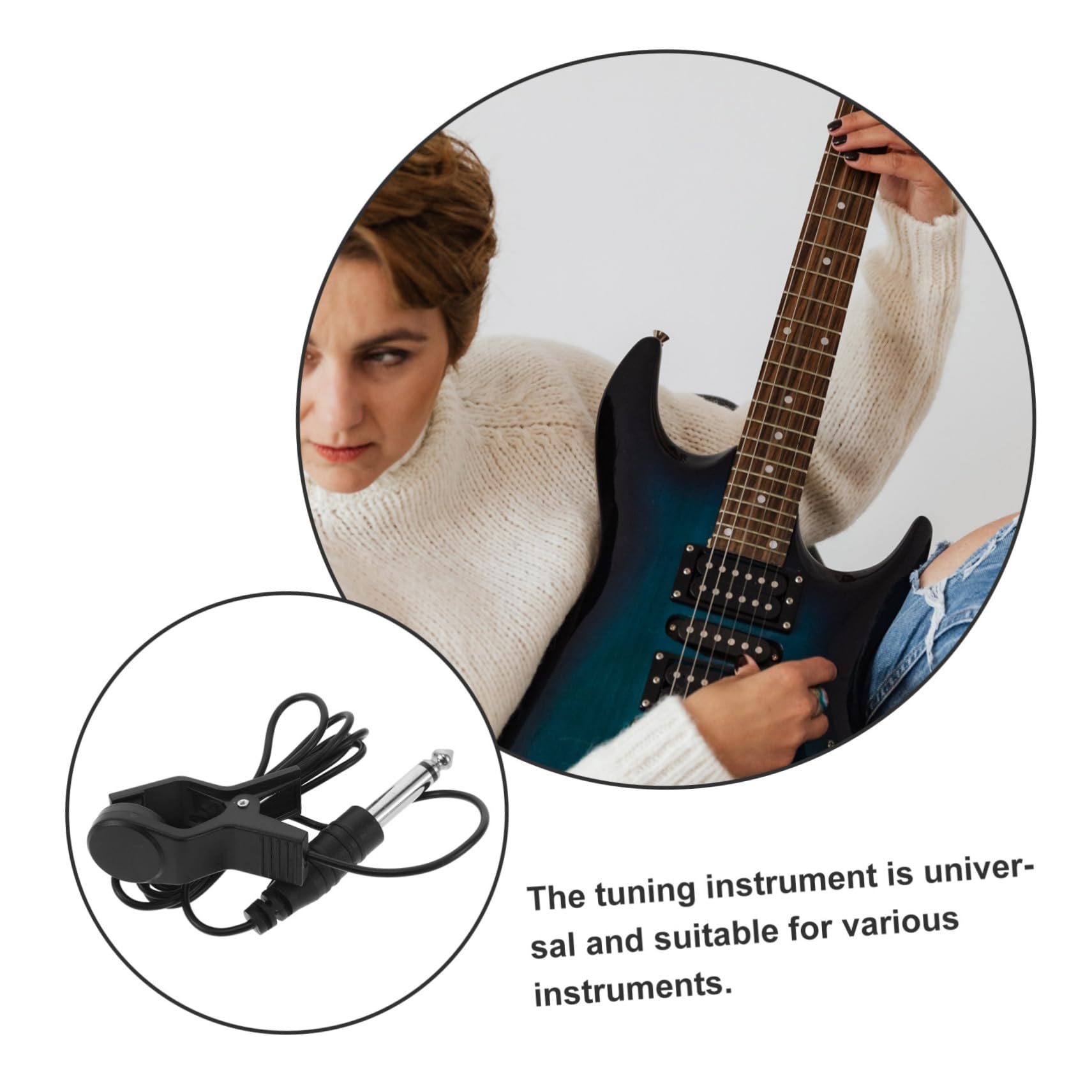 Toyvian Gitara O Zwiększonej Wydajności Z Przetwornikiem Clip-on Kompatybilna Z Wieloma Instrumentami Gałki Do Strojenia Mikrofonu Do Gitary Akustycznej Długość 03-1 M