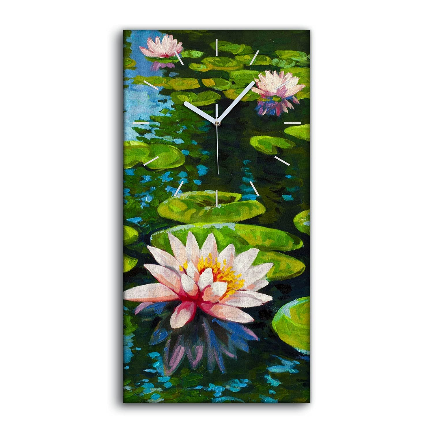 Horloge sur Toile 30x60cm Nymphaeas Coloray pour Salon