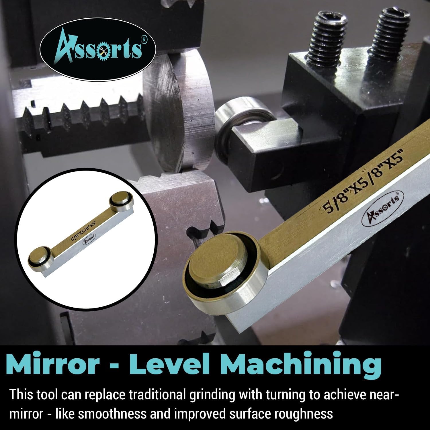 ASSORTS Lathe Centering Tool, Bump Roller & Truing Tool for 0XA/AXA/BXA Tool Posts, Fits 5/8"x5/8"x5" Tool Bits, Precision Alignment Tool for CNC & Conventional Lathes