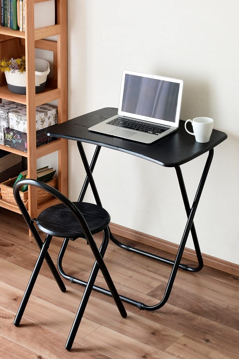 Amazon.co.jp: [山善] 折りたたみ デスク チェアセット 机 (幅70×奥行