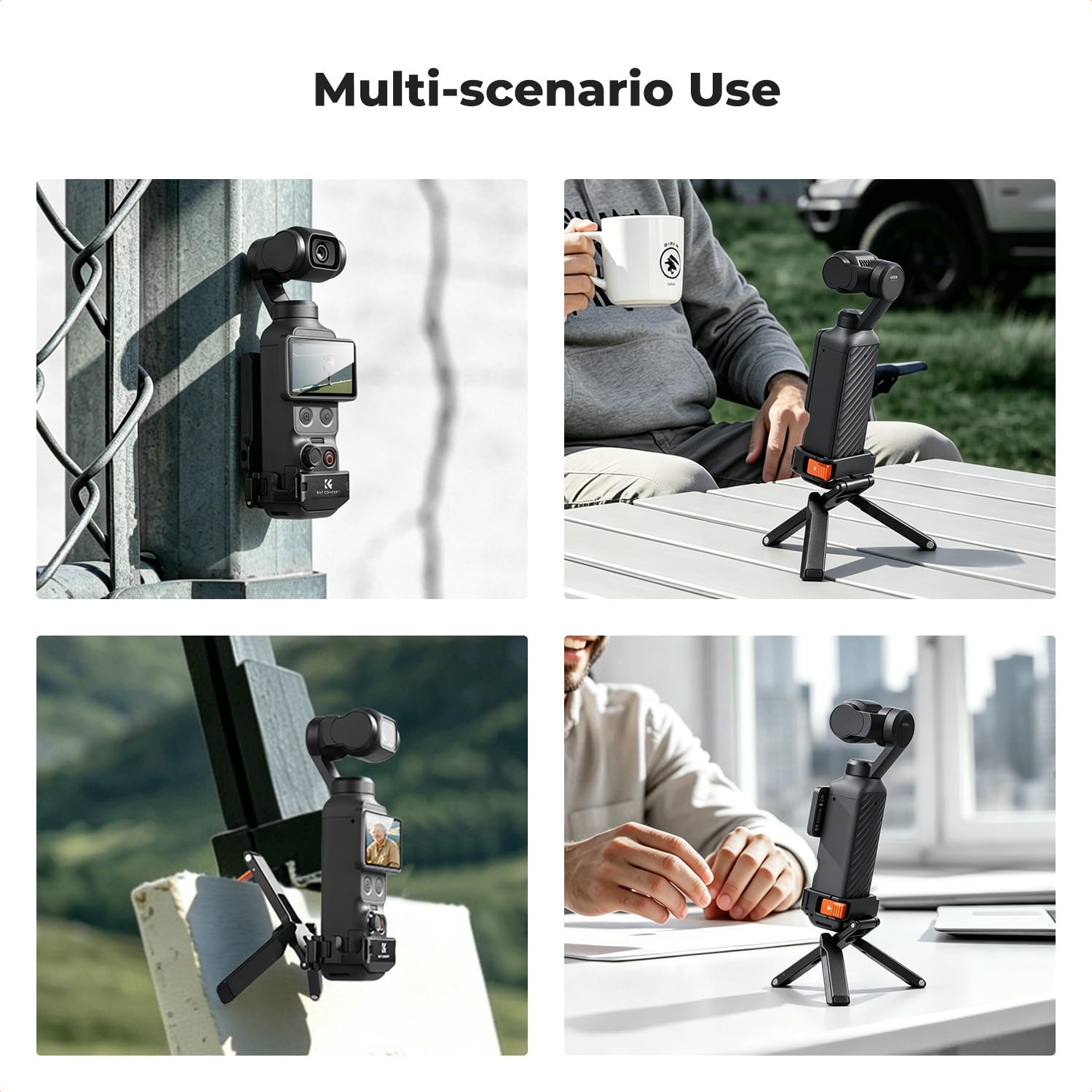 K&F CONCEPT PP63 Magnetyczna ramka rozszerzająca do DJI Osmo Pocket 4P/4/3, klatka ochronna ze stopu aluminium z konstrukcją szybkiego zwalniania, zimna stopka i mocowanie śrubowe 1/4 do akcesoriów do