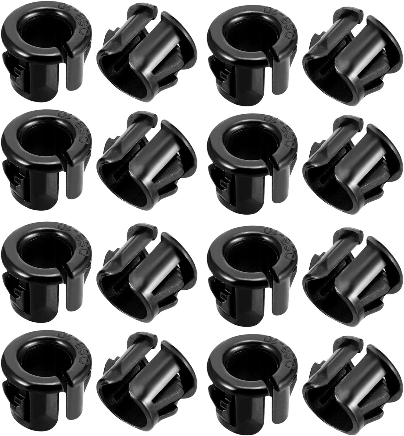 Fielect 500Pcs Cable Snap Bushing Grommet 13mm Nylon Round Snap Panel Locking Hole Plugs Cover, Black