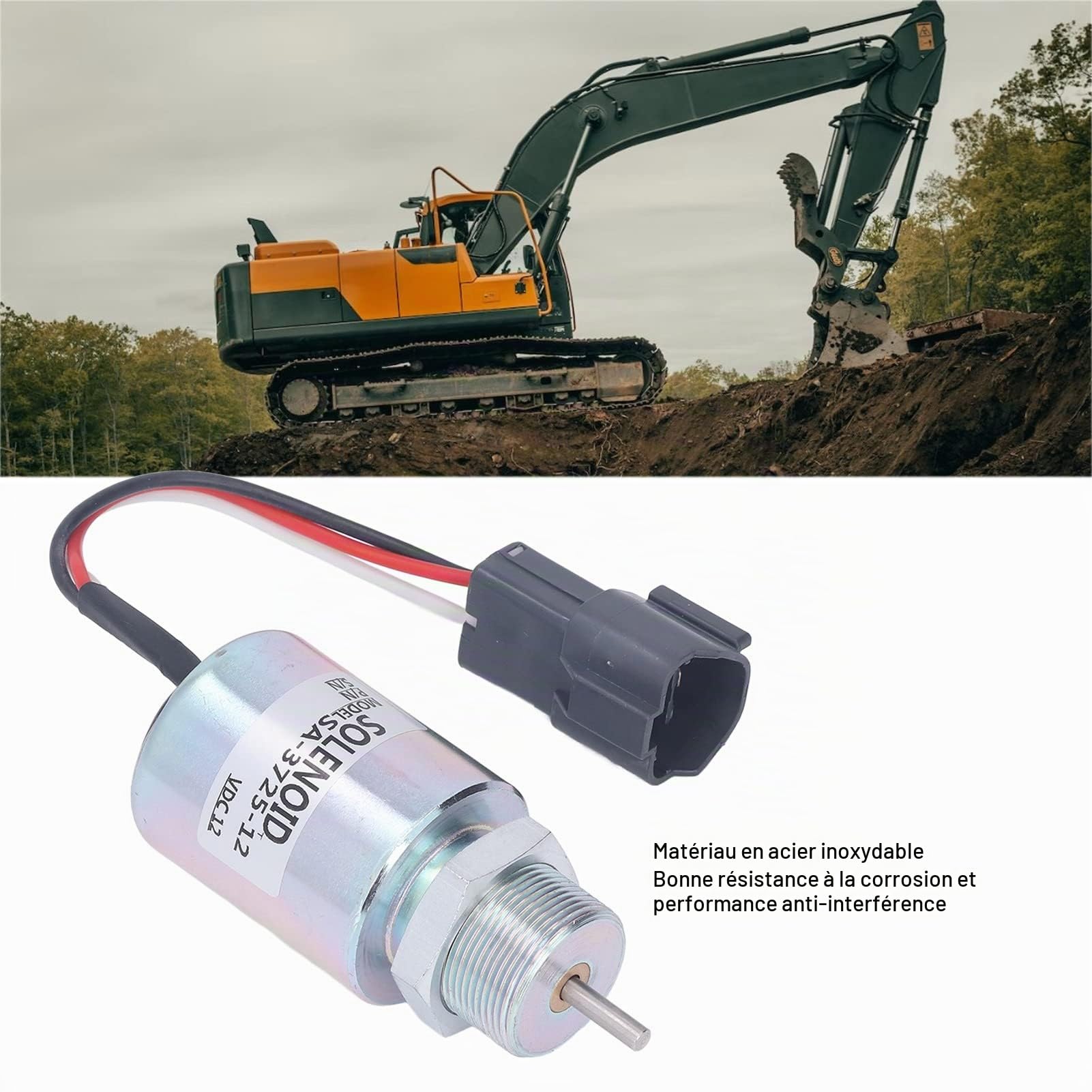 Électrovanne D'arrêt de Carburant SA 3725 12 30A87-00040 30A87-20402 Solénoïde D'arrêt en Acier Inoxydable pour L3E S3L S4L L3P