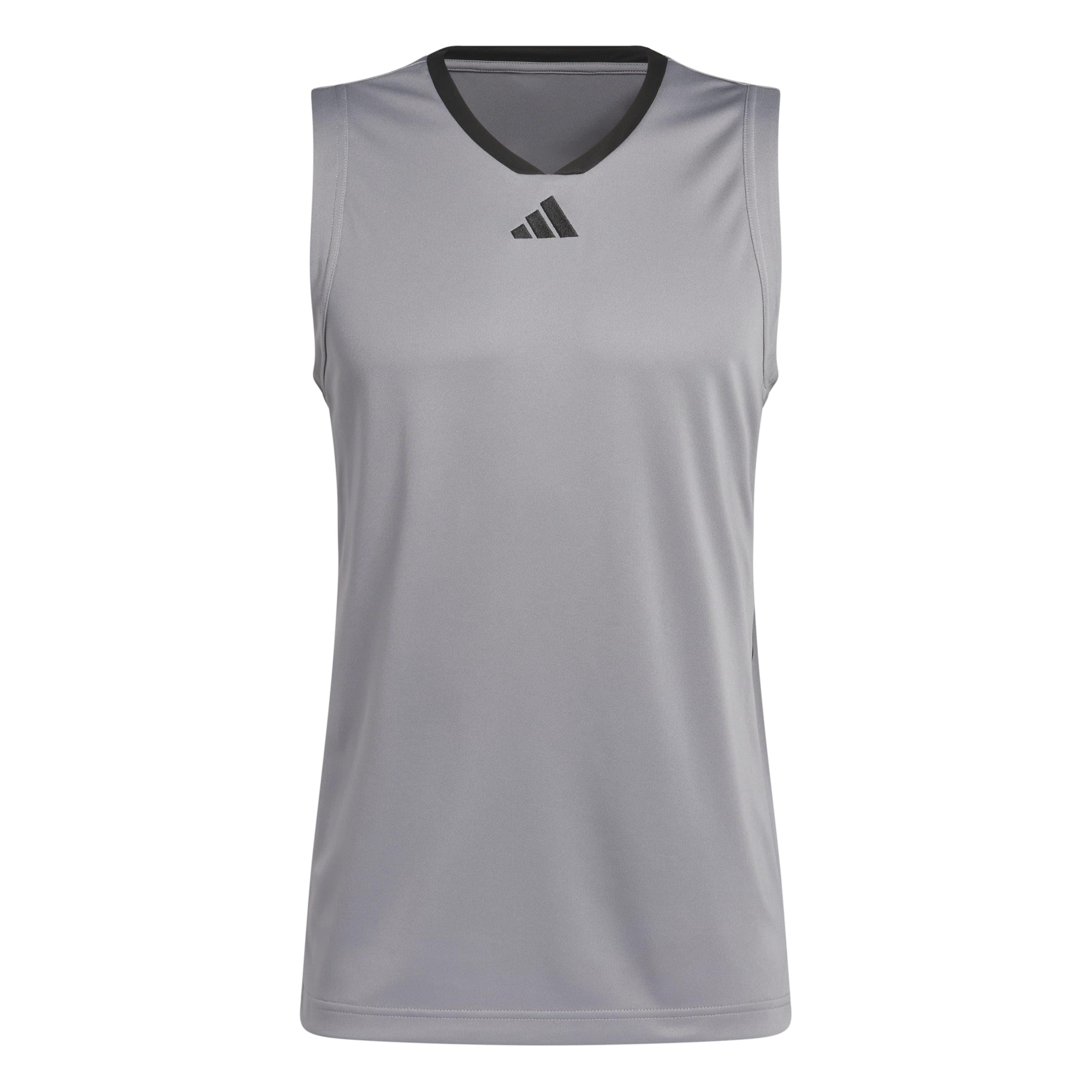 adidas Herren Basketball Legends Tank Shirt, Grey Three/Black, S