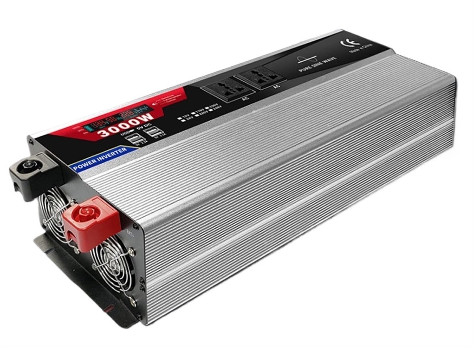CZVJUKBYP Pure Sine Wave Power Inverter DC 12V/24V to 110V/220V Converter Adapter with 6 USB Port & 2 AC Outlets Remote Controller(24Vto110V,3000W)