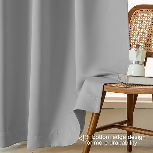Miniatura 6 de Pickluc Cortinas opacas de 96 pulgadas de largo, 2 paneles de cortinas opacas para dormitorio o sala de estar, pestaña trasera y bolsillo para