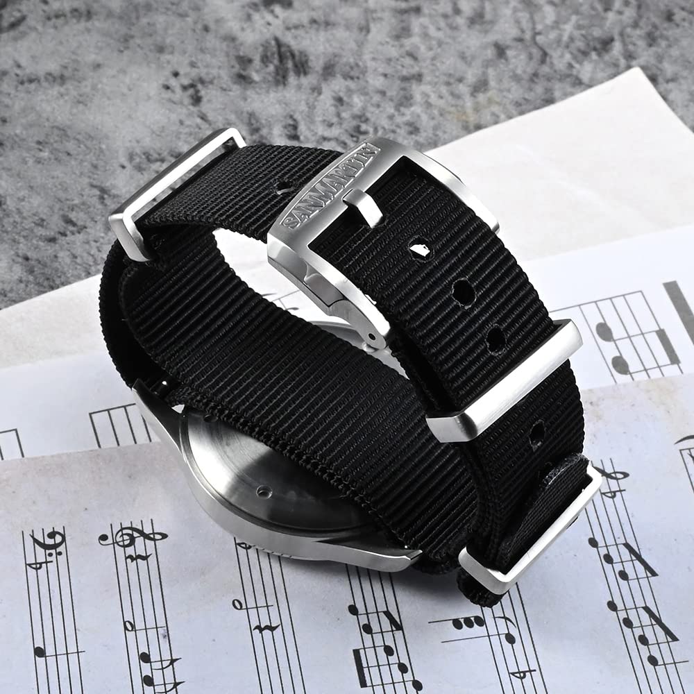 San Martin 36mm SN0105G reloj piloto de cuarzo 6004 movimiento simple estilo de moda acero inoxidable hombres reloj de pulsera correa de nylon