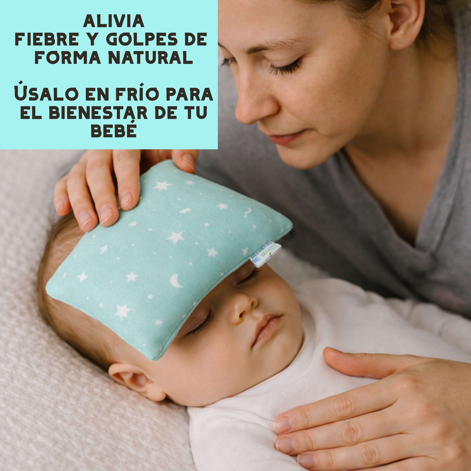 Saco Térmico de Semillas para Bebé 20x10 cm con Funda Lavable–Saquito Anticolicos para Microondas – Bolsa Térmica con Semillas de Trigo y Lavanda para Recién Nacido –Alivio Cólicos Bebé (B-JADE)