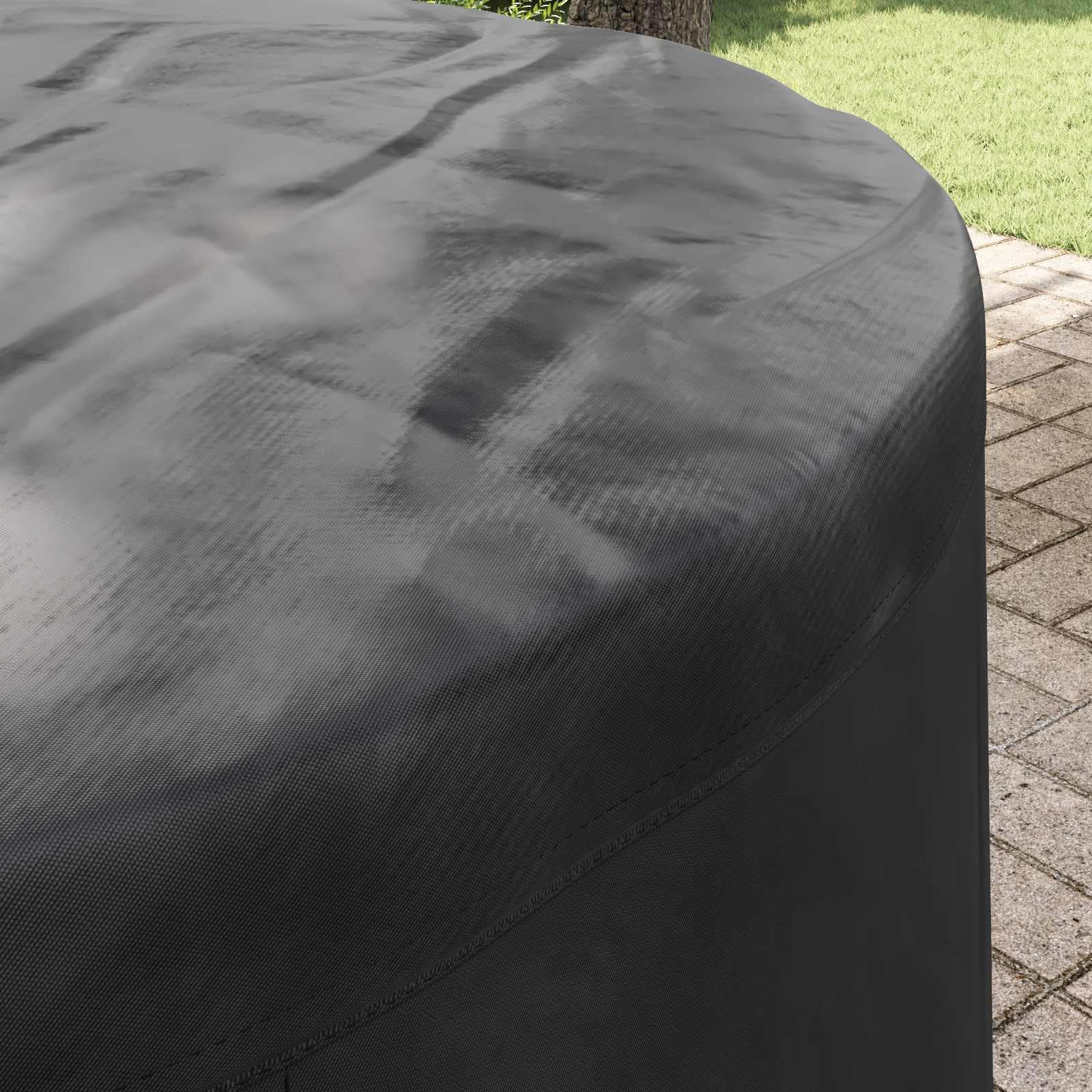 Möbelbezug Schwarz 102 x 102 x 71 cm aus 210D Oxford Stoff, wetterfeste Schutzhülle mit doppelt genähten Nähten, atmungsaktiv und reißfest für Gartenmöbel Terrasse Balkon Lounge