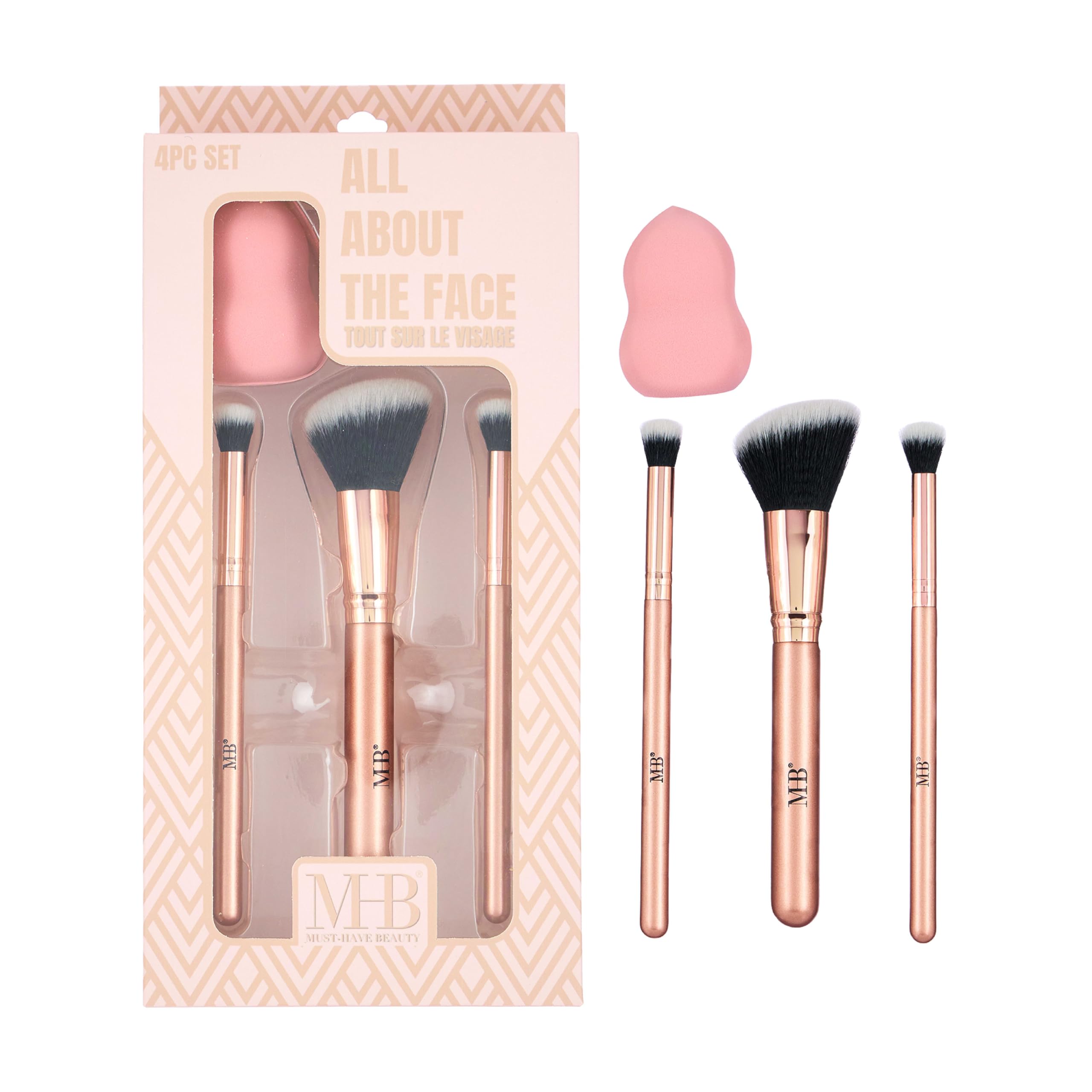 Amazon.com: 4pc Makeup Brush Set - Essential Face Cosmetic Brushes