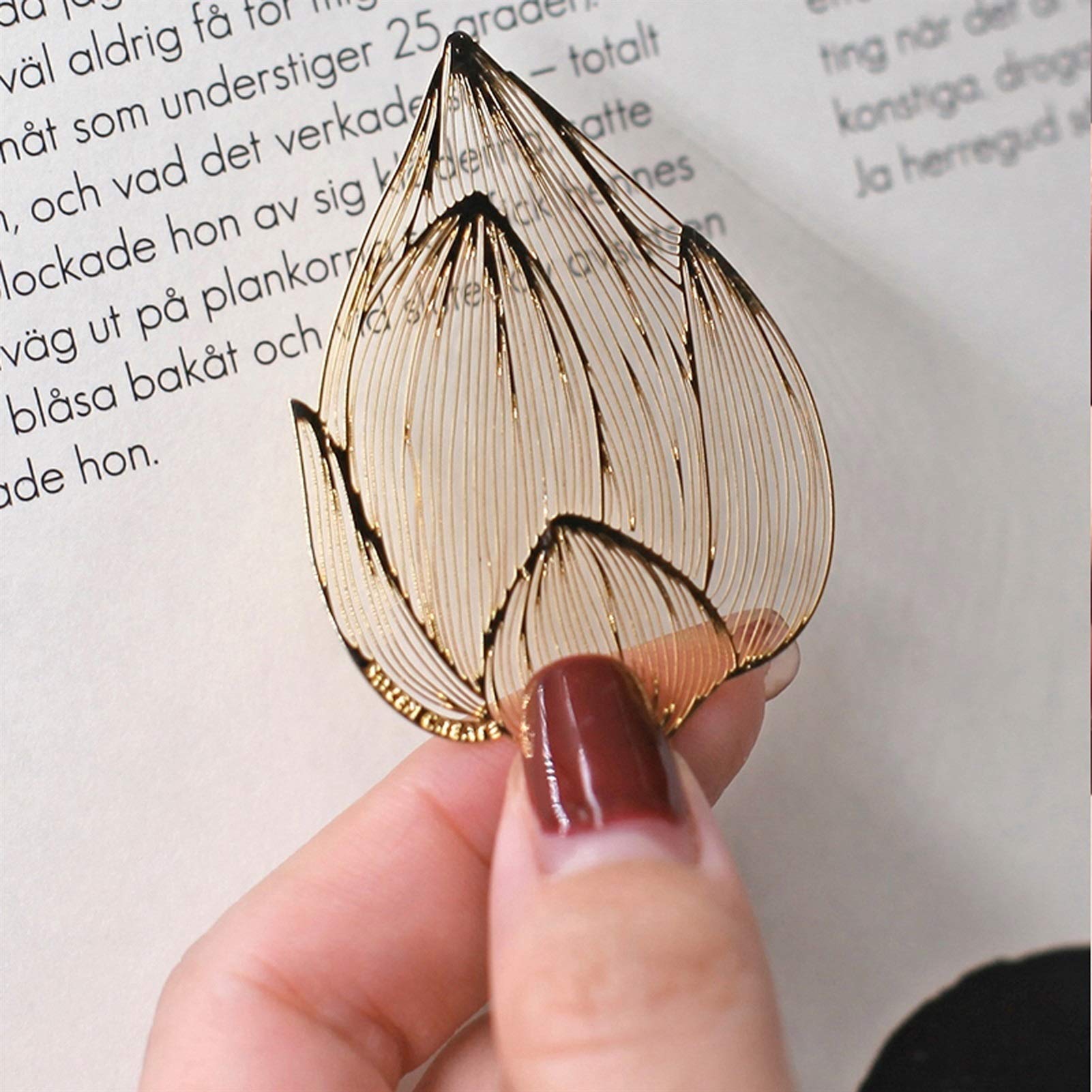 zakładki Zakładka metalowa, delikatne zakładki Lotus, handmade Markery strony do czytania do książki, zakładka Doskonały prezent dla pisarzy czytelników bookmarklet