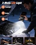 4000A Car Jump Starter Power Pack with 150PSI Air Compressor, Portable Car Booster Pack 12V Battery Booster (7.0L Gas/5.0L Diesel) with Smart Jumper Cable, USB-C Fast Charging&LED (with EVA Bag)