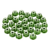 Vista 20 de MECCANIXITY 30 piezas de tuercas de bloqueo de aleación de aluminio M3 con paso de 0.5 mm, tuercas hexagonales con brida de nylon con rosca serrada