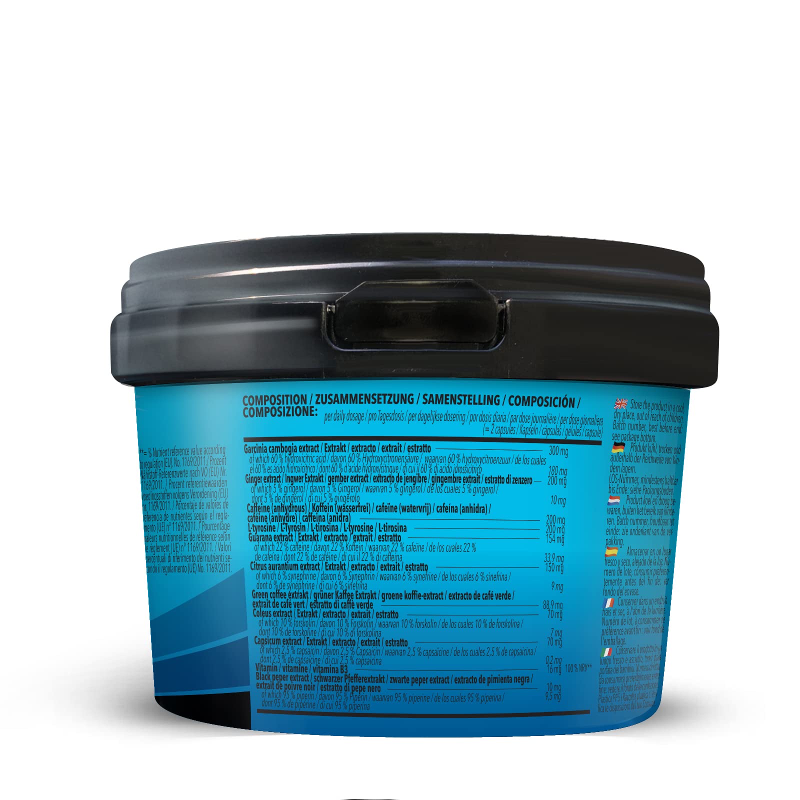 Bodylab24 Mega Burn Extreme 120 Kapseln, mit 200mg Koffein je Tagesdosis, enthält zahlreiche Pflanzenstoffe wie Guarana, Ingwer & Garcinia Cambogia, ideal zur Unterstützung für Diät und Definition