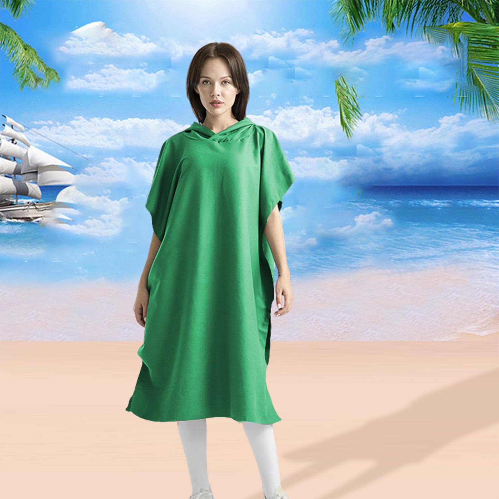 kowaku Poncho de Surf, Peignoir de Plage avec Protection Solaire pour Surfeurs et Navigateurs, Femmes et Hommes