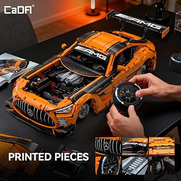 CaDA Master C64008W Mercedes-AMG GT3 Building Set,1:8 Scale 5466 PCS Officially Licensed Supercar Model, Large Race Car Building Blocks Kit for Adults & Teens