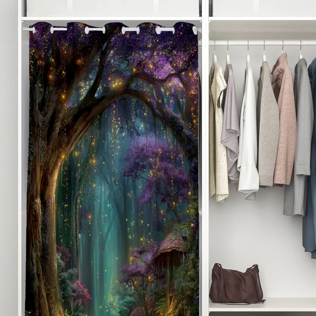 Forest Door Curtain for Doorway Enchanted Pathway Fantasy Decor Door Curtain for Darkening Door Drape for Kid Teens Boys Teens 1 Panel 42" W X 80" L